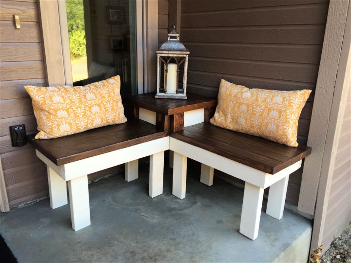 Beautiful Patio Corner Bench With a Built in Table