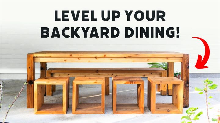  DIY Outdoor Dining Table With Benches