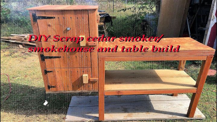 Scrap Cedar Smoker Smokehouse and Table