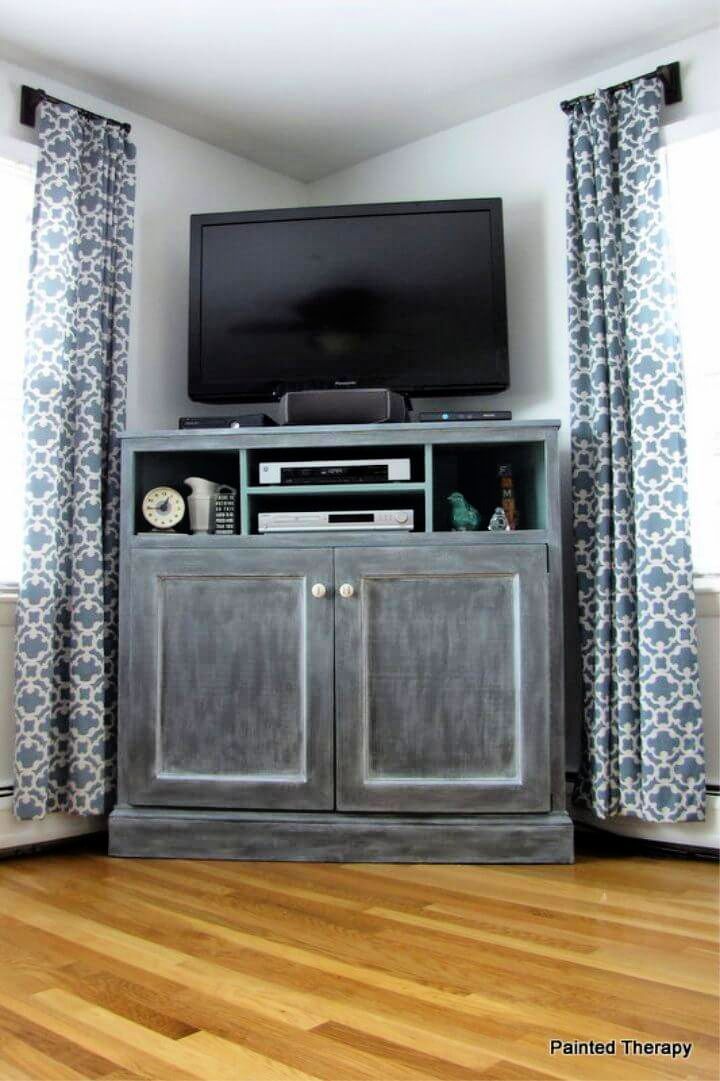 Tall Corner Media Console With Detail Instructions