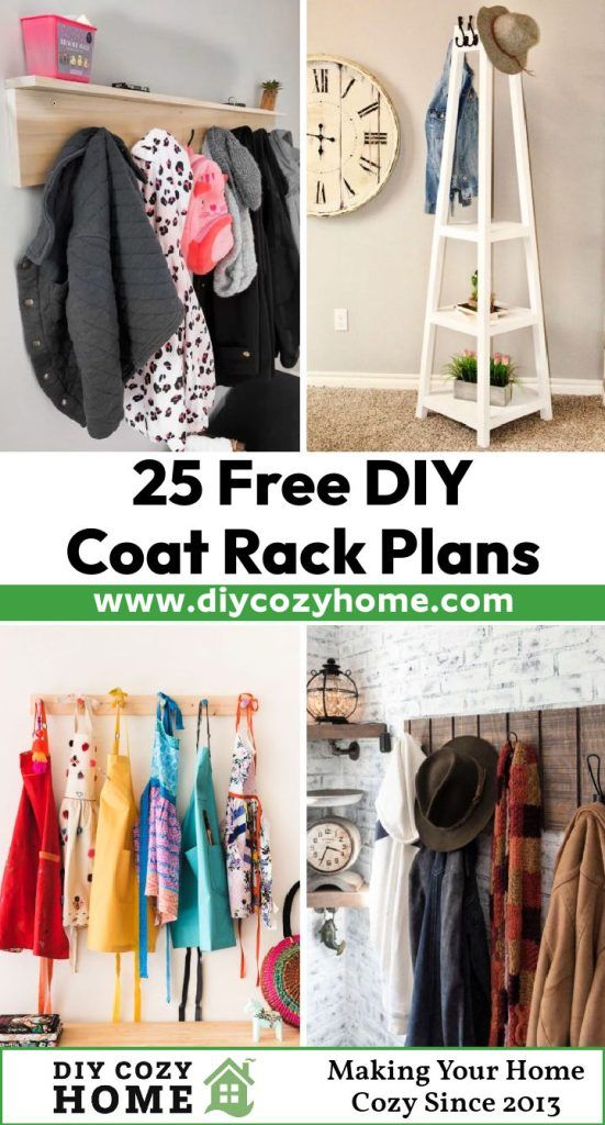25 Free DIY Coat Rack Plans (How to Make a Coat Rack) DIY Cozy Home
