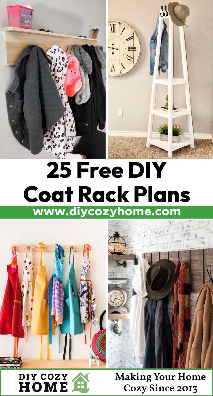 25 free DIY coat rack plans (how to make a coat rack)