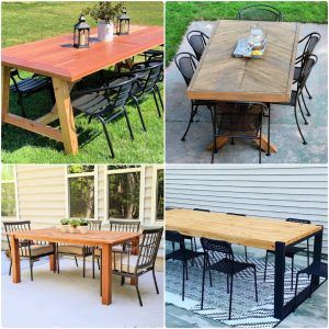 25 free DIY outdoor table plans (build you own patio table)
