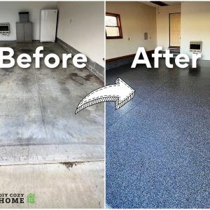 how to epoxy garage floor before and after