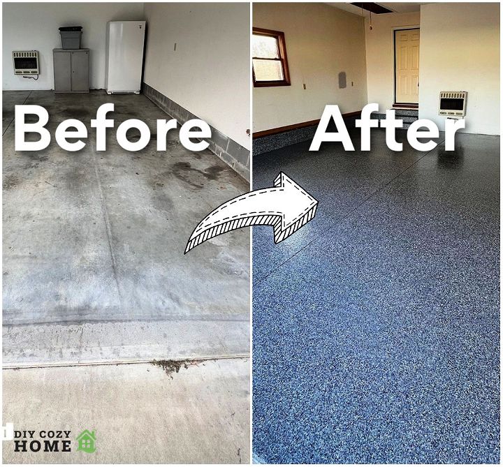 how to epoxy garage floor before and after